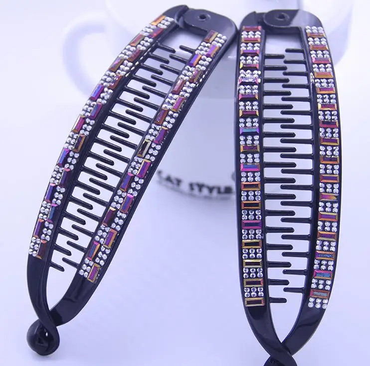 

15cm hair claw clip rhinestone Fish Shape Banana Barrettes Hairpins Hair Accessories for Women Hair Clip Clamp ACC61