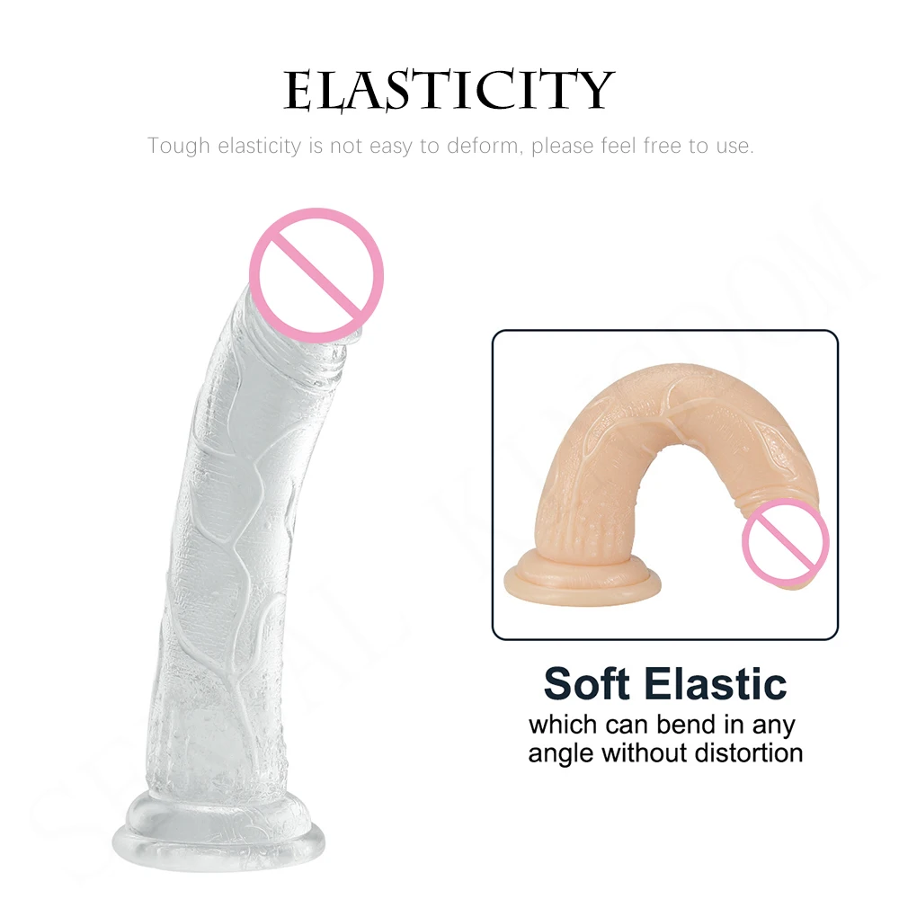 Крупная имитация фаллоимитатор мягкий Хрустальный пенис женская мастурбация