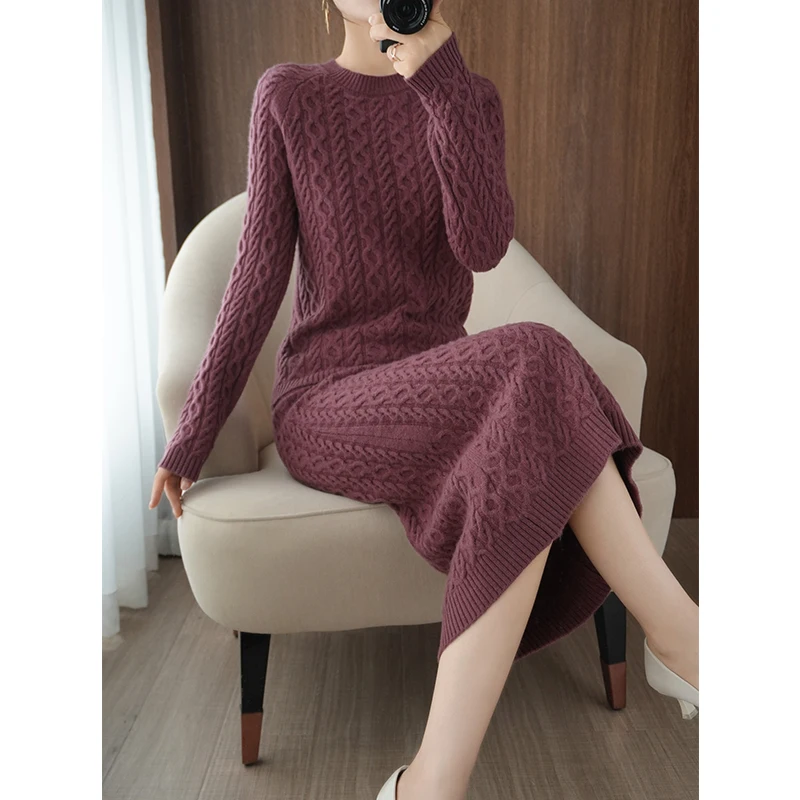 adishree woman winter 100% Cashmere sweaters autumn Pullovers Women's Sets knitted High Quality Warm Female Dresses tops