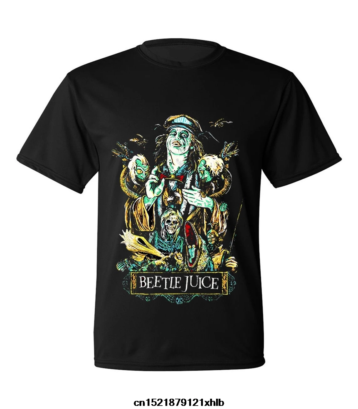 Мужская футболка Beetlejuice винтажная фильм ужасов черная размер S 2XL забавная