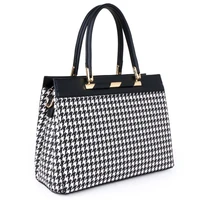 2021 autumn and winter new womens bag thousand bird lattice high capacity commuter handbag fashion pvc shoulder bag