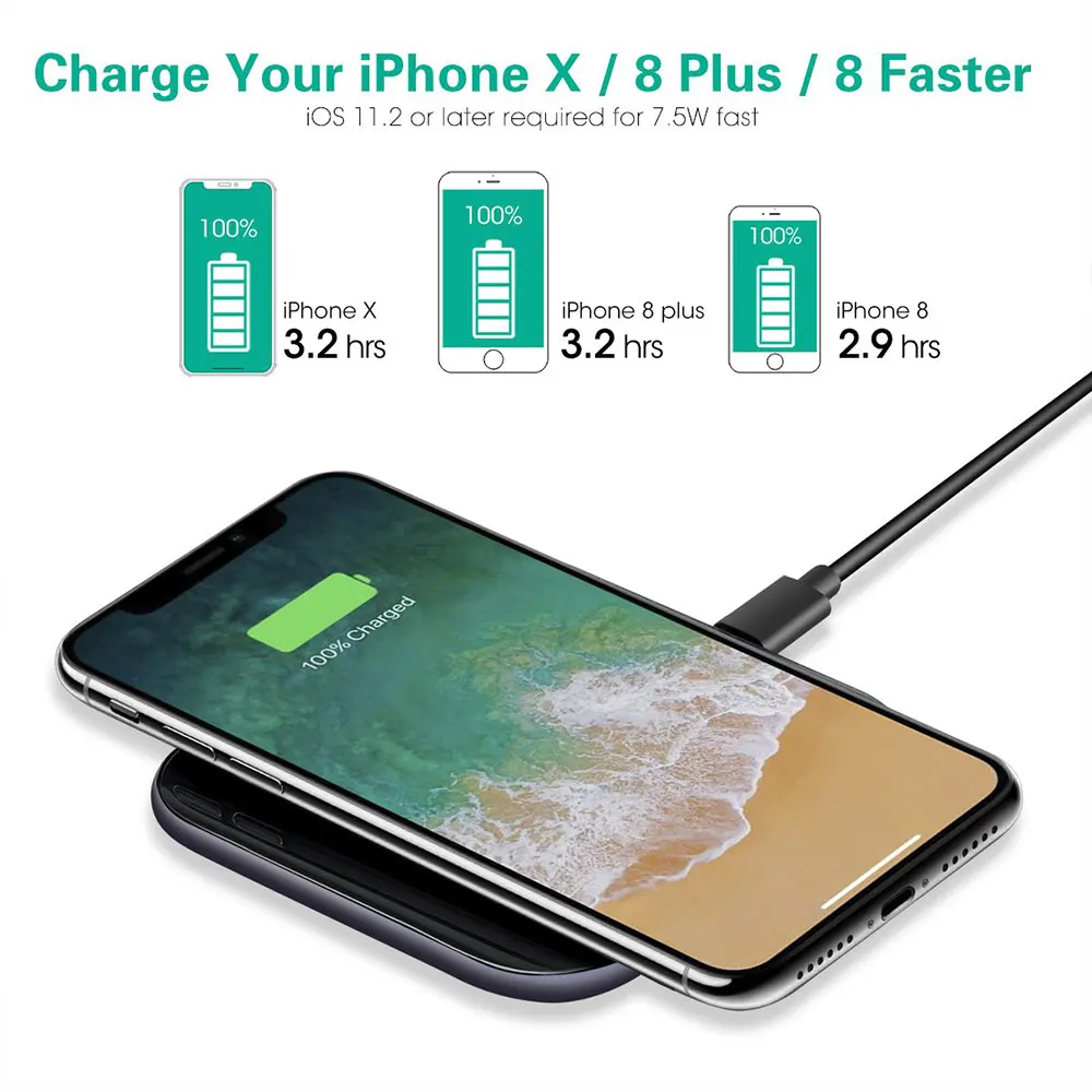 15 Вт зеркальное покрытие беспроводное зарядное устройство для Samsung Note 10 Plus S10 Xiaomi