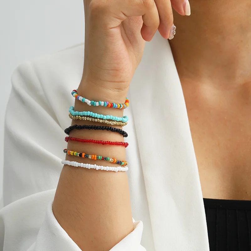 

Trendy Jewelry Seed Beads Bracelet Popular Design Bohemia Style Hot Selling Acrylic Bracelet For Girl Lady Party Gifts