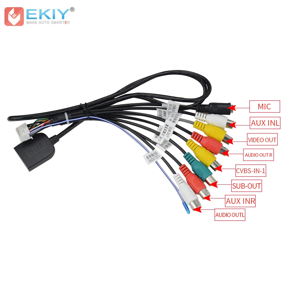 EKIY 8 ISO RCA кабель аудио Aux in Кабель адаптер для VDO cd плеера навигационный