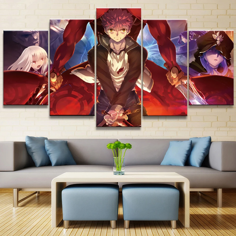 

Home Decor Modern Canvas Poster 5 Pieces Japanese Anime Role Print Painting Modular Wall Art Picture Bedroom Background Artwork