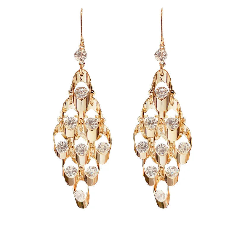 

New Style Personality Fashion Earrings Long Tassels Wild Exaggerated Earrings Female High-end Earrings