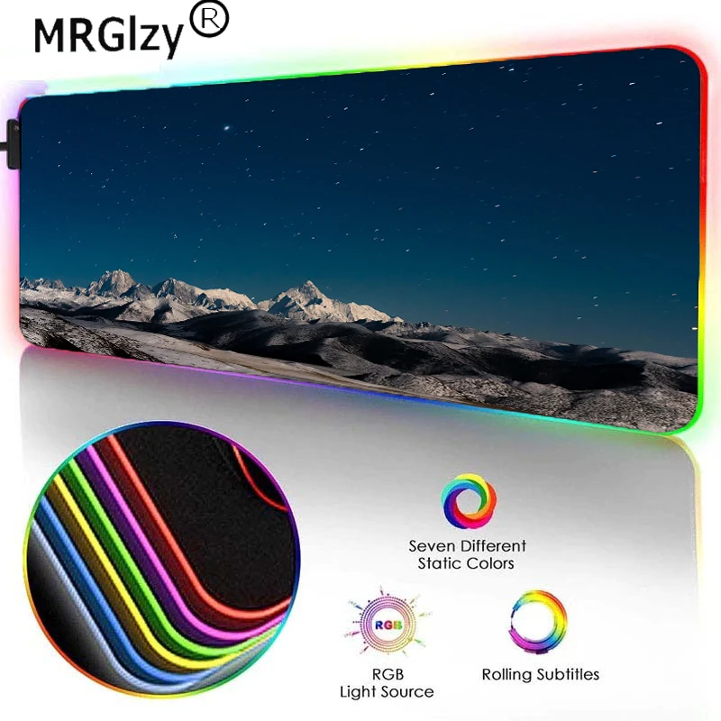 

Большой коврик RGB для мышек с аниме для ПК, игровые аксессуары, игровая клавиатура со светодиодной подсветкой, коврик для компьютера 40x90 см, к...