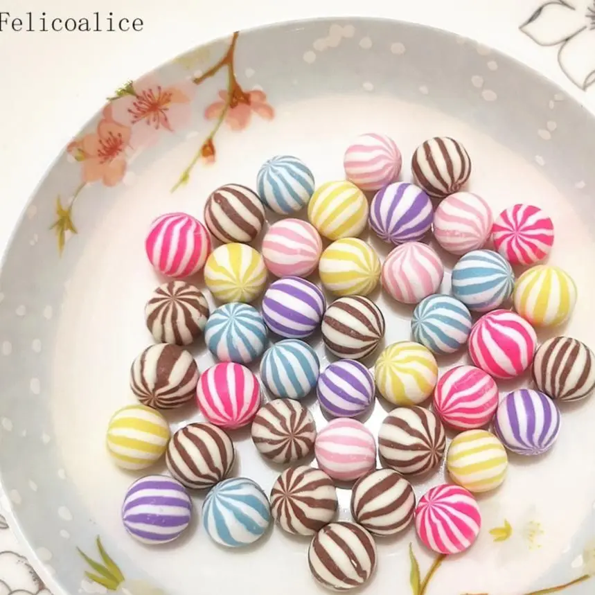 

10pcs Mixed Colours Clay Ball Candy Dangle Charms For Jewelry Making DIY Earring Necklace Keychain Pendant