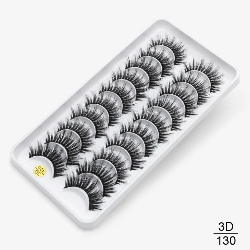 8/10 пар, натуральные длинные 3D ресницы из искусственной норки, толстые, ручная работа, полная полоса, ресницы, объемные, мягкие, норковые ресницы, накладные ресницы - Цвет: 3D-130