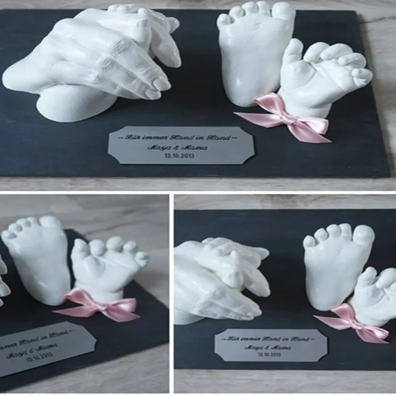 3D baby hand and foot print mud clone powder newborn gypsum souvenir production material | Дом и сад