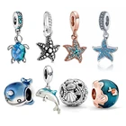 Горячая Распродажа подлинные 925 пробы Серебряные бусы русалки Подвески подходят к оригинальному браслету Пандора DIY Изготовление ювелирных изделий Прямая поставка