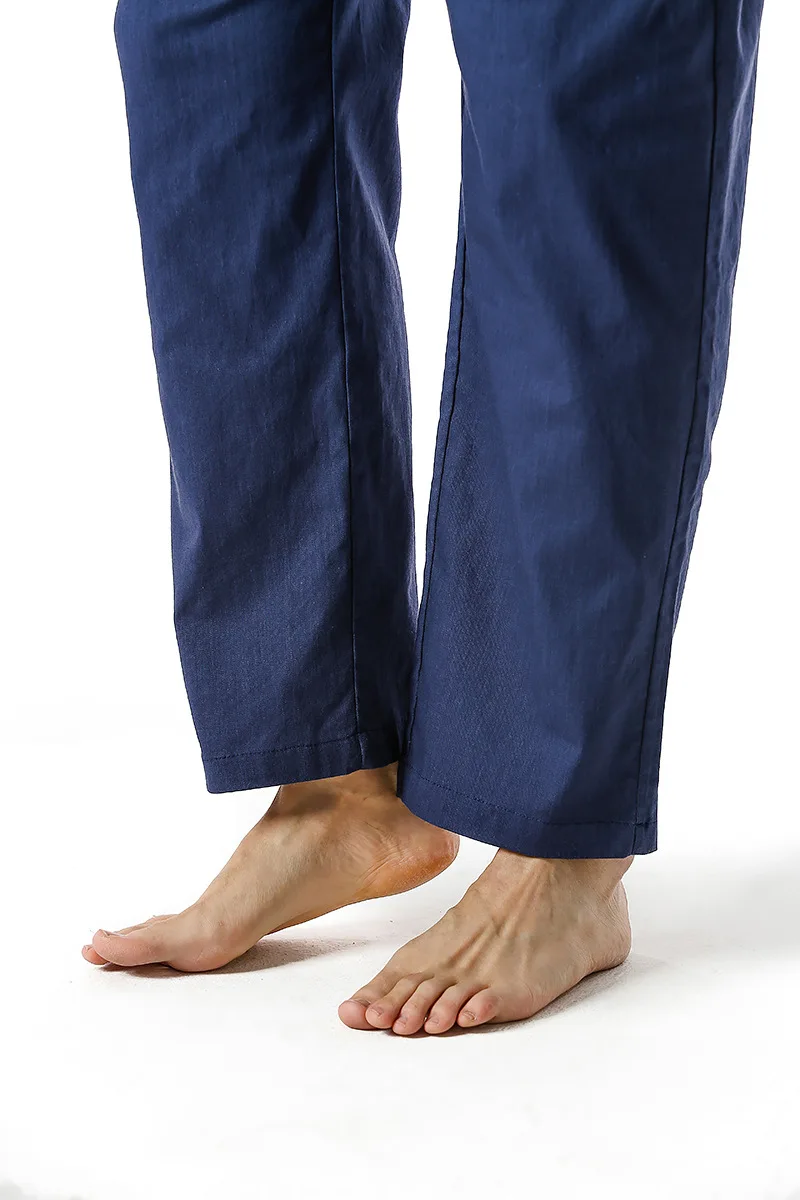 

2021 Men's Linen Cotton Loose Casual Lightweight Elastic Waist Pants Yoga Home Pants Trousers SIZE S-3XL