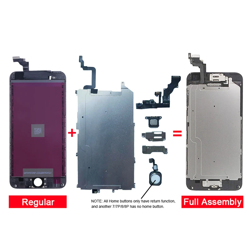Полный ЖК дисплей полный Дисплей в сборе или экран для iPhone 6S 7 7P iphone 6 с кнопкой