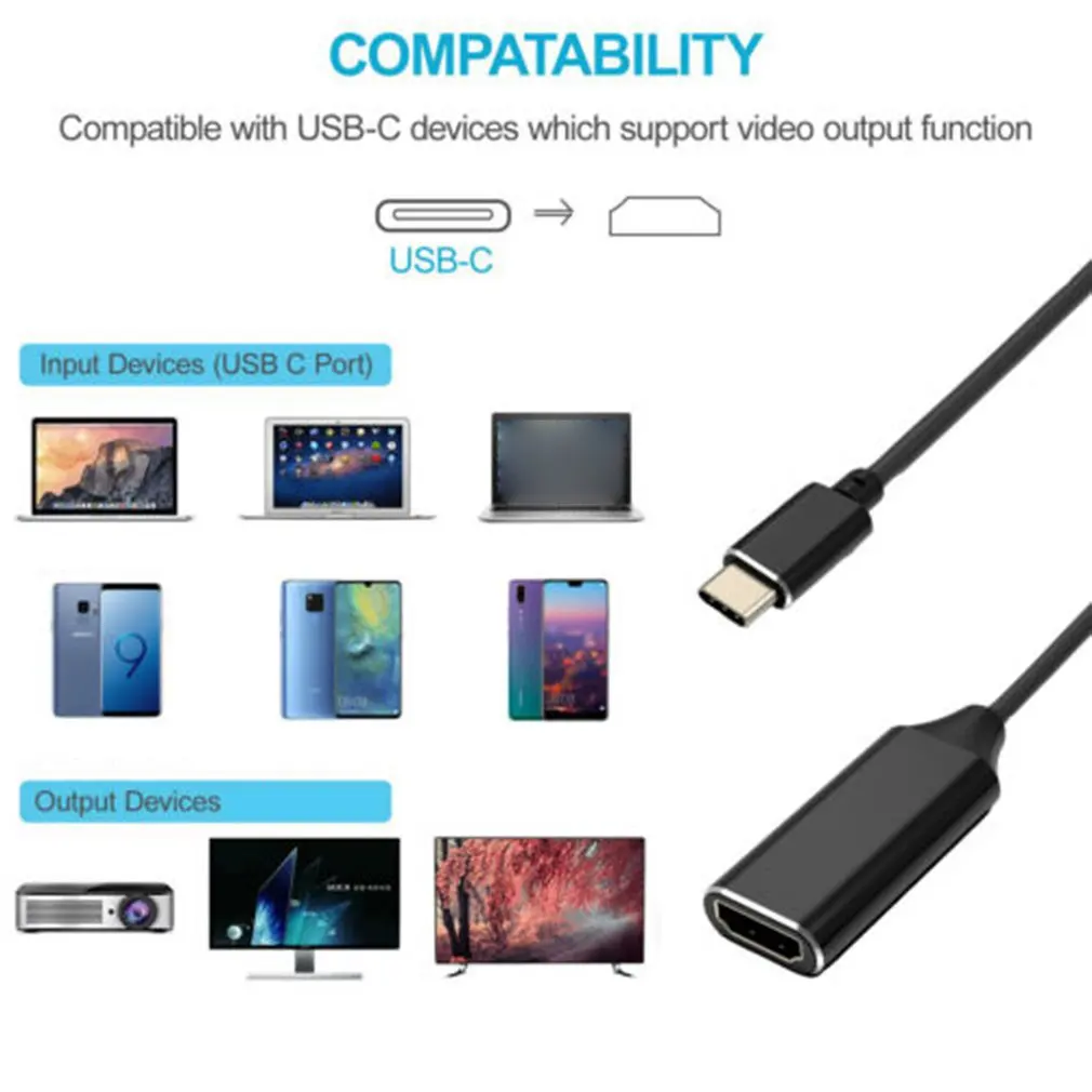 USB-C To HDMI-совместимый преобразователь Ad Ter для прожектора TV Type C в MacBook Pro Для IMac |