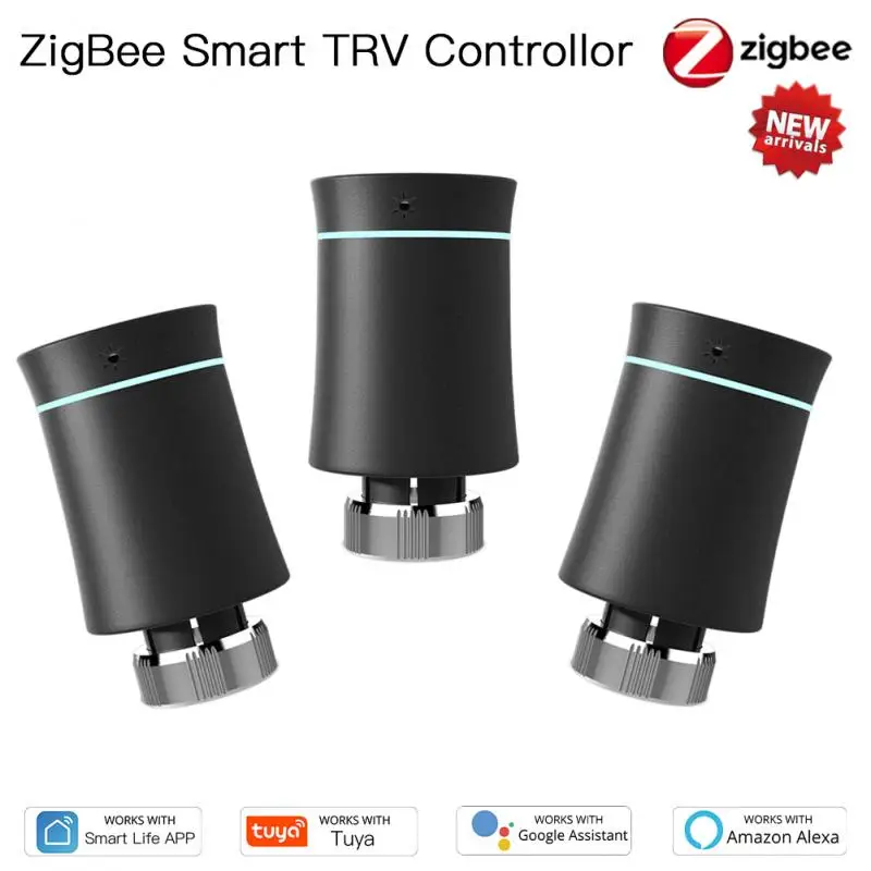 

ZigBee Thermostat Tuya Radiator Actuator Valve Smart Programmable TRV Temperature Controller Alexa Voice Control Smart Home