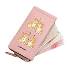 Женский кошелек с принтом Шиба-ину, милые кошельки из искусственной кожи с собакой, Дамский кошелек для мелочи, кошелек с несколькими держателями для карт, клатчи