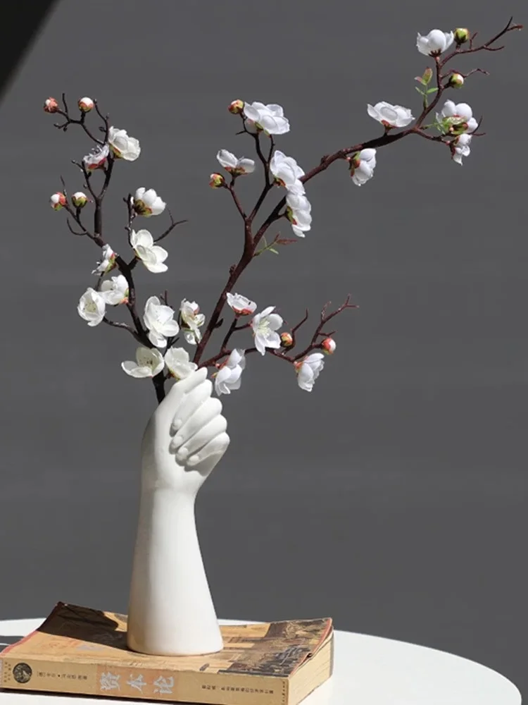 

Nordic Hand Vase Flowers Modern Home Office Decor of Creative Floral Composition Living Room Decoration Ornament Ceramics Vase