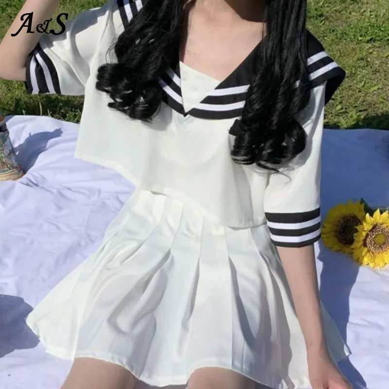 Anbenser японский корейский стиль Женская Студенческая форма JK короткий матросский
