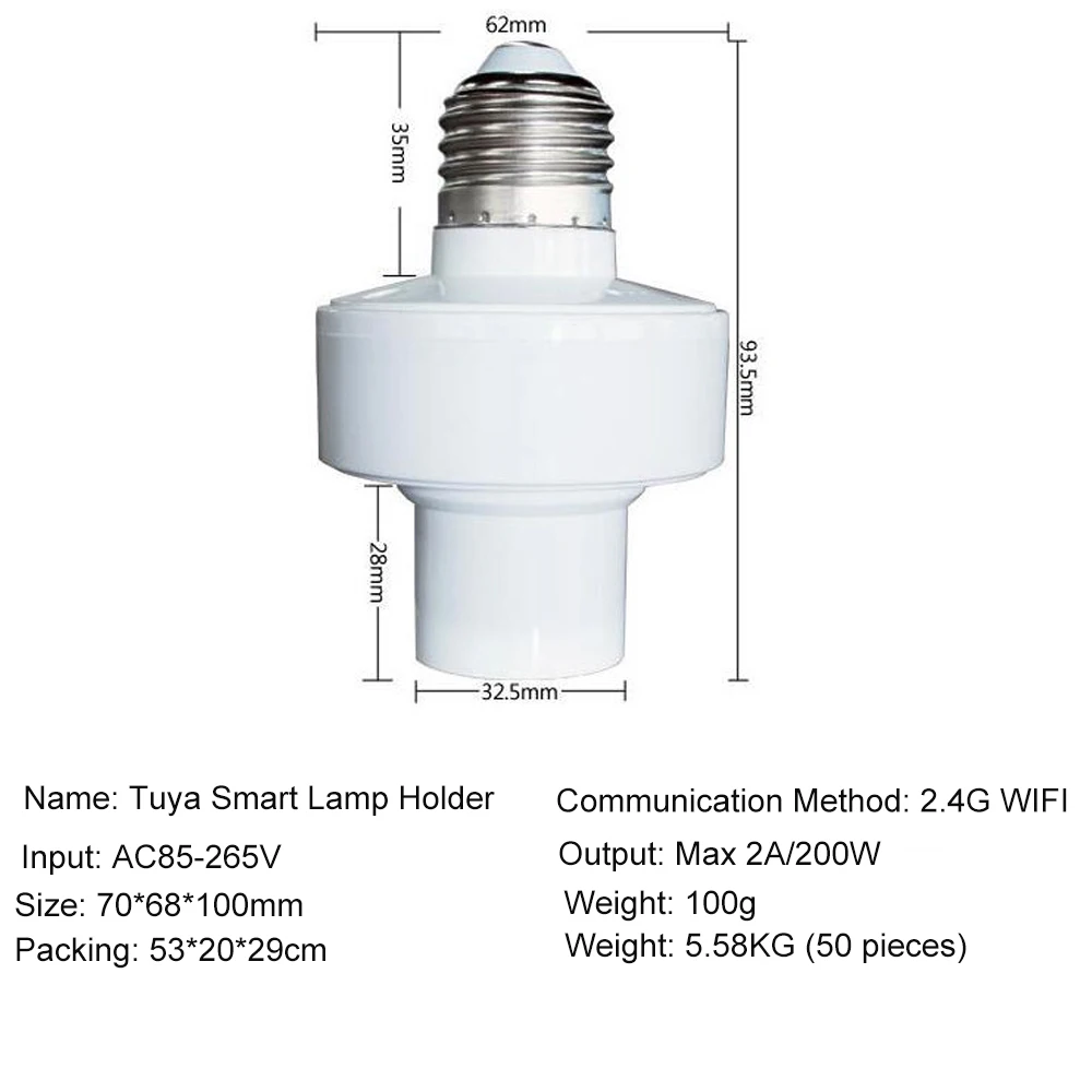 Умная лампа E27-E27 с поддержкой Wi-Fi и голосовым управлением | Лампы освещение