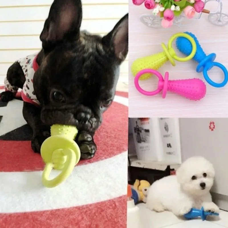 Pet Rubber Pacifier Dog Toy Interactive Soother Cat Puppy Elasticity Teeth Chew Toys Tooth Cleaning | Дом и сад