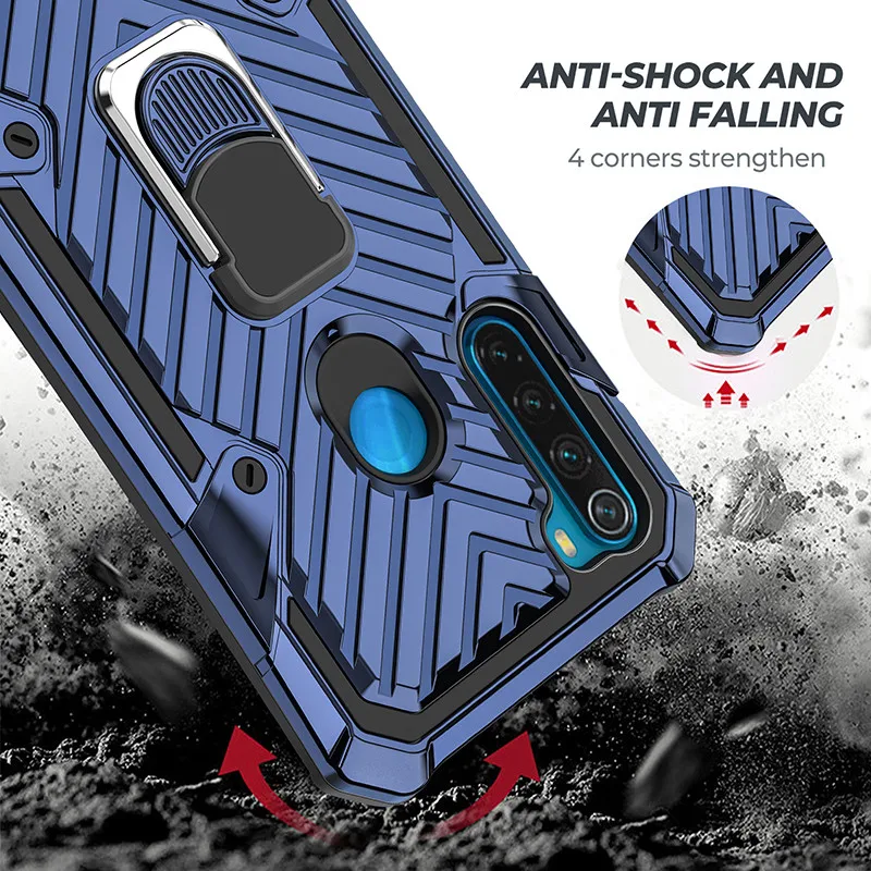 

Shockproof Case for Xiaomi Redmi Note 8 Pro Magnetic Car Ring Holder Anti-drop Case for Redmi 6 6A 7 7A 8 8A