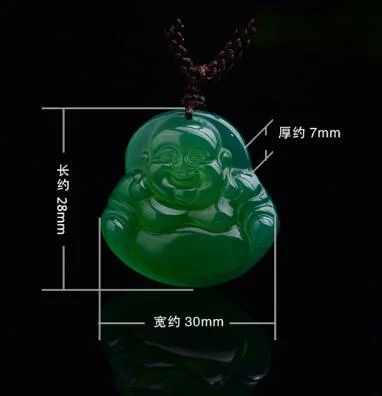 Ожерелье с кулоном в виде Будды зеленого цвета|Подвески| |