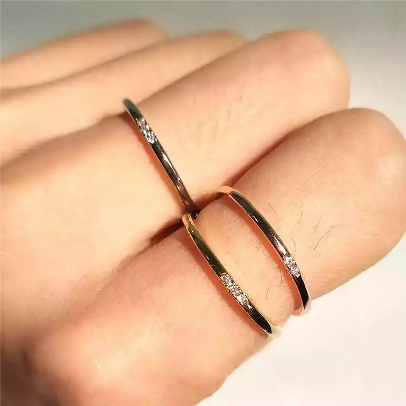 Женское Винтажное кольцо с микро мозаикой тонкое кубическим цирконием