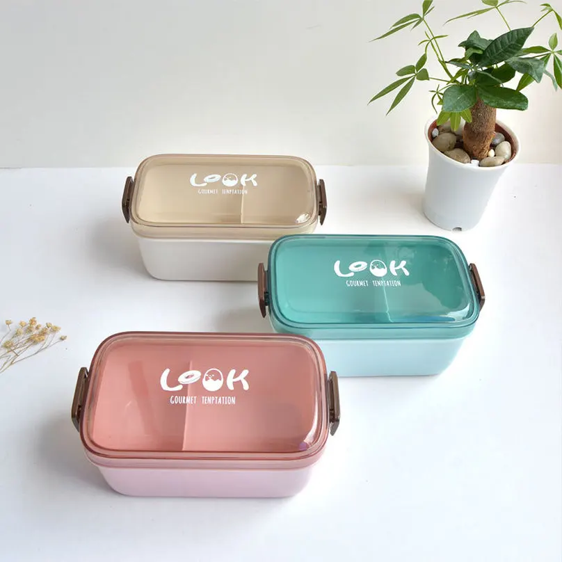 Простой Прозрачный Ланч бокс с подогревом пищевой контейнер для микроволновой