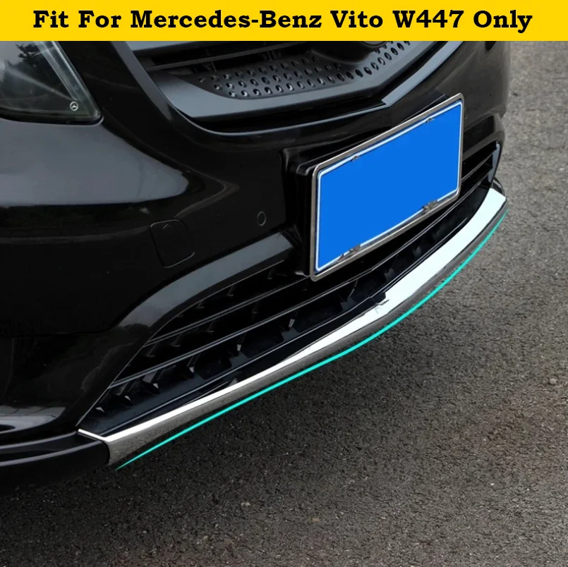 Ярко серебристая защитная накладка на передний бампер для Mercedes Benz Vito W447 2014 2015 2016