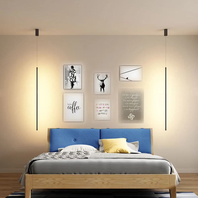 

Светодиодный подвесной светильник в стиле постмодерн для спальни, домашний декор, минималистичный подвесной светильник, прикроватный внут...