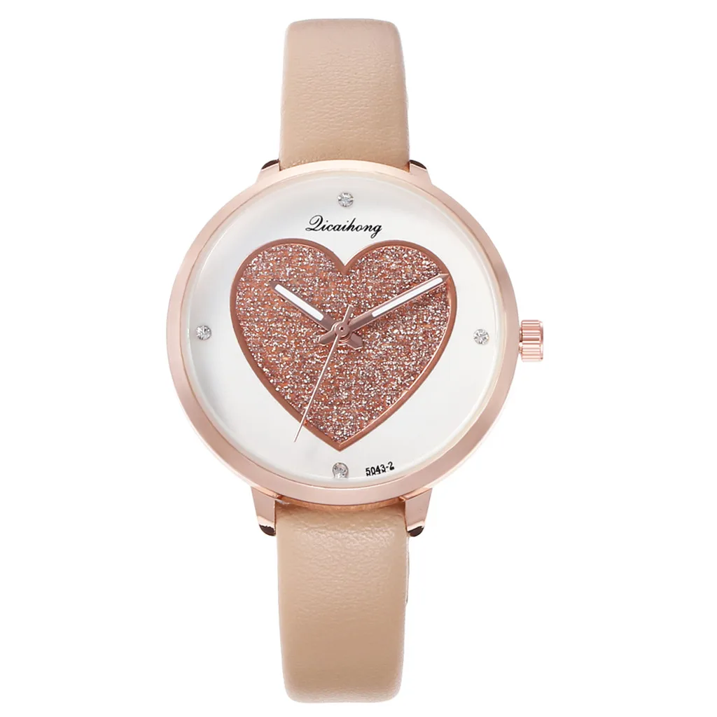 

Women Fashion Business Watch Fashionable Temperament Ladies Characteristic Peach Dial Belt Watch часы женские наручные2021