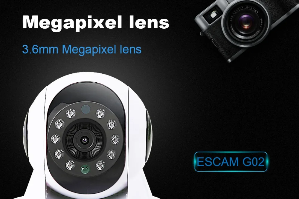Ip-камера ESCAM G01/02 1MP 720 P/1080 p с датчиком движения PTZ