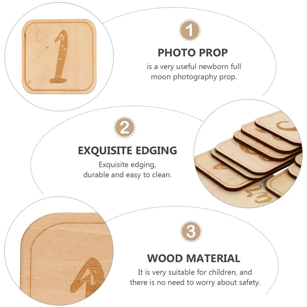 

1 Set Baby Monthly Memory Milestone Cards Newborn Full Moon Photography Props