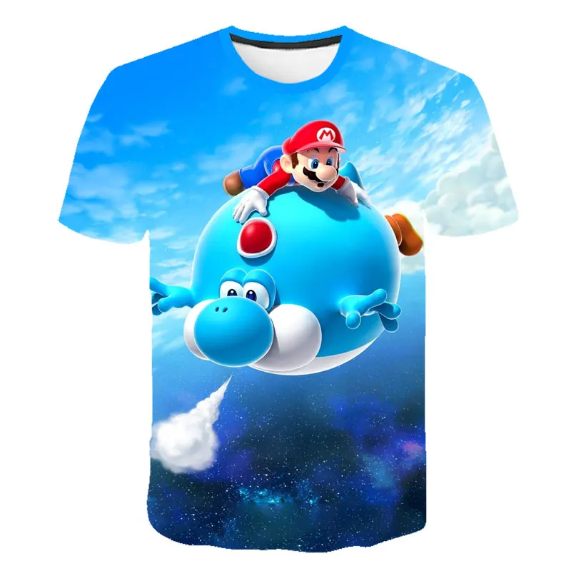 

Cartoon Mario and Luigi children's fun T-shirts for baby boys and girls summer casual tops T-shirts kids clothes