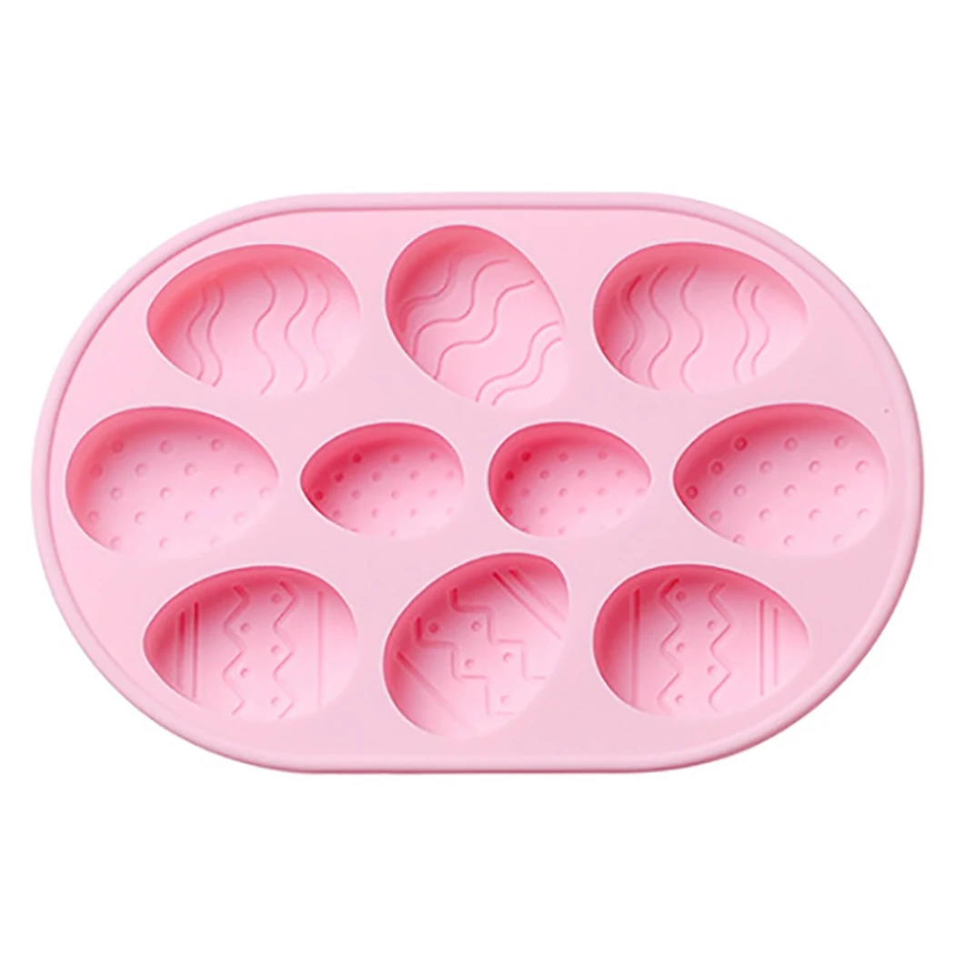 

Easter Egg Cake Mold DIY 10-Holes Easter Egg Silicone Mold Silicone Soap Mold Chocolate Fondant Mould Ball Biscuit Baking Moulds