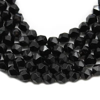 natural stone beads faceted black agates onyx round loose spacer beads for jewelry making diy bracelet 6 8 10 mm strand 15