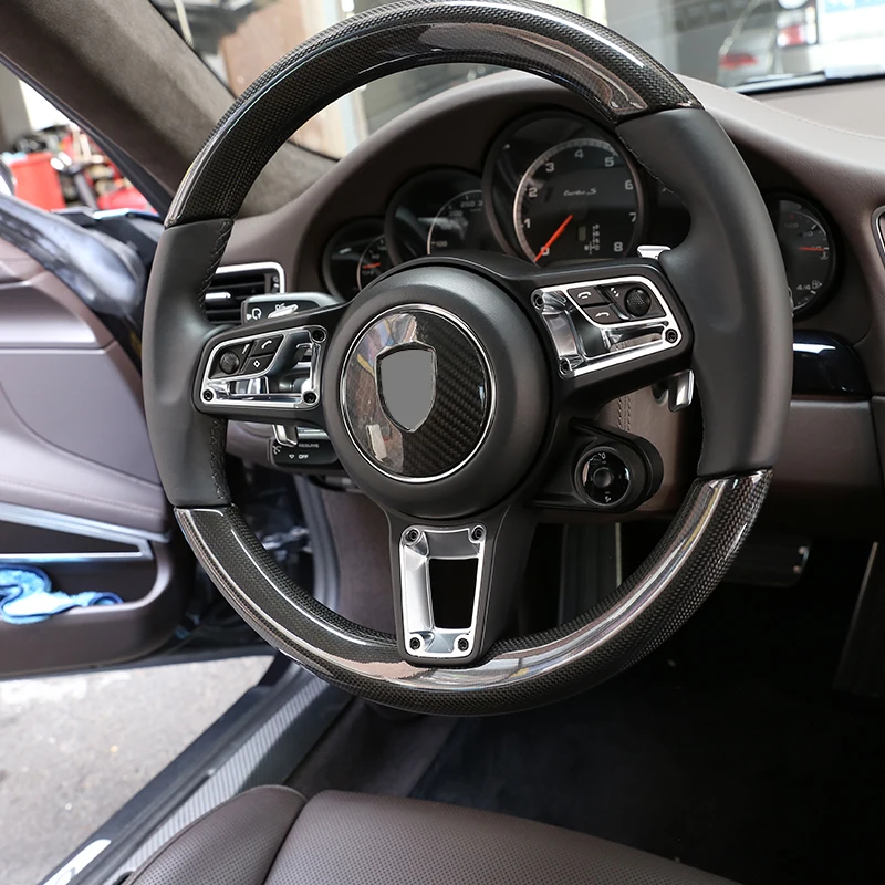 1 шт. декоративная панель на руль автомобиля из углеродного волокна для Porsche 911 718