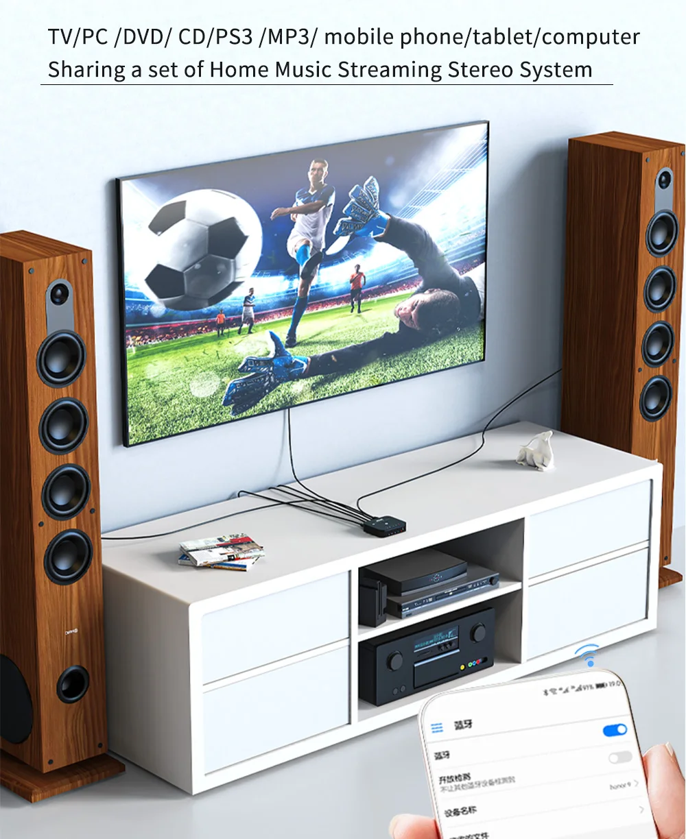 4-портовый стерео AUX-переключатель Hi-Fi 3,5 мм, 3 в 1, беспроводной музыкальный Bluetooth 5,0 приемник, Bluetooth аудиоадаптер от AliExpress WW
