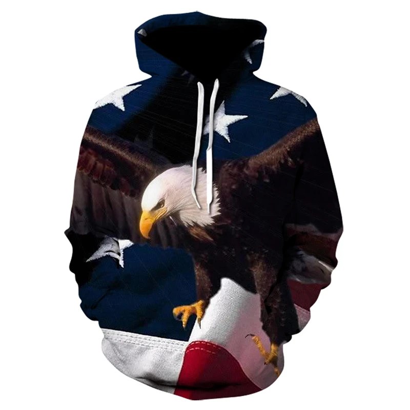 Толстовка с 3D принтом Орел Прейри уличная персонализированная одежда осенняя