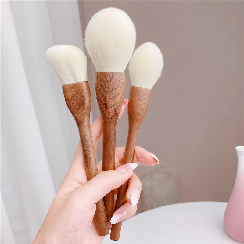 

Black Walnut Makeup Brushes Synthetic Hair Wood Handle Make Up Beauty Tool Loose Powder Blush Foundation Sculpting Makeup Brush