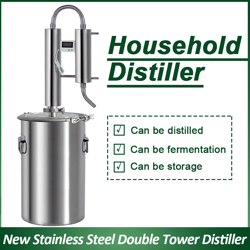 

20L Home Brewing Distiller 304 Stainless Steel Fermentation Barrel Double Tower Distilling Liquor Equipment