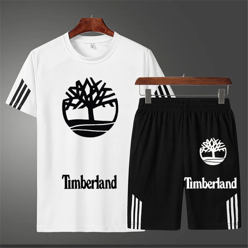 

New football suit cover men's sportswear summer clothes T-shirt shorts brand track suit men's sports plus size 5XL