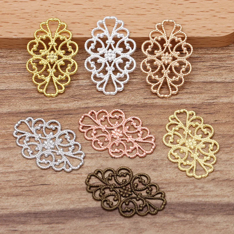 Металлическая латунная штамповочная пластина KC, аксессуары для рукоделия, 50 шт., 22 х32 мм, золотистого/серебристого цвета, для изготовления ювелирных изделий