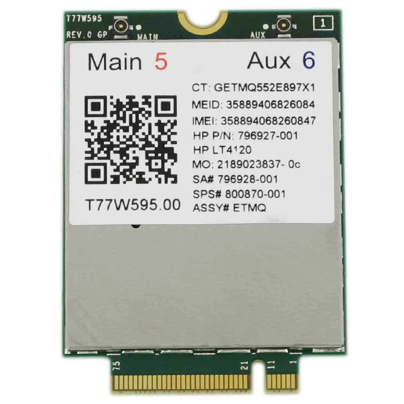 Lt4120 X5 LTE T77W595 796928 001 аккумулятор большой емкости 4G WWAN M.2 150 Мбит/с модем для HP Elite X2 840