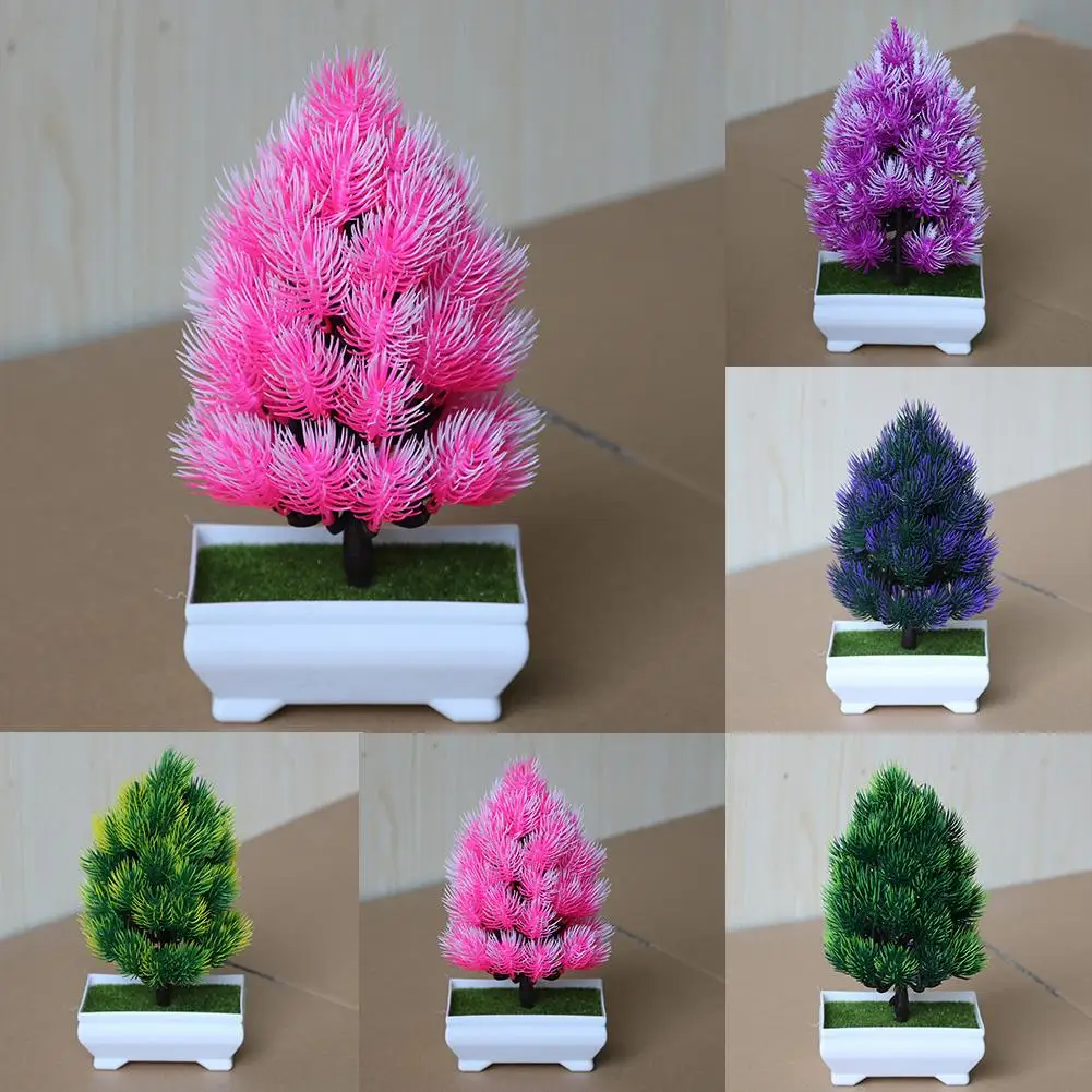 1 шт Искусственный В горшке сосна дерево бонсай этап садовый Свадебный дом
