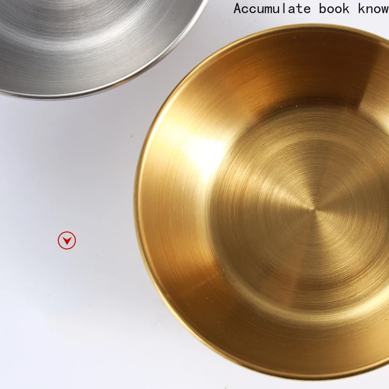 Круглое блюдцо для соуса из нержавеющей стали золотистое серебристое соусовое