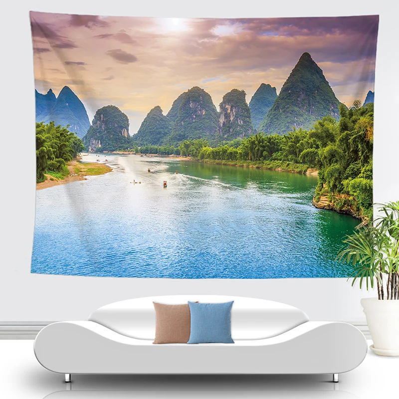 Лесной гобелен природный поток река настенный подвесной Прямая поставка большое