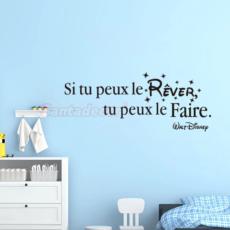 

Stickers Citation Si Tu Peux Le Rever Vinyl Wall Decal Art Mural Wallpaper Living Room Home Decor Poster House Decoration