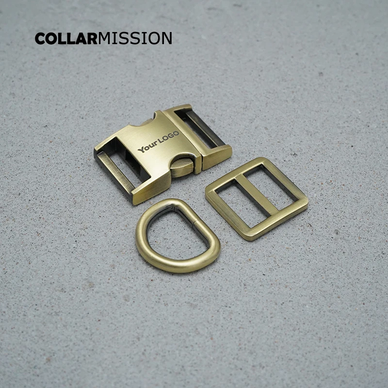 50 unids/lote grabado (hebilla de metal + Tri-Glid + D anillo) 20mm metal plateado hebilla para bolsa correas DIY collar de perro accesorios 8 colores-2
