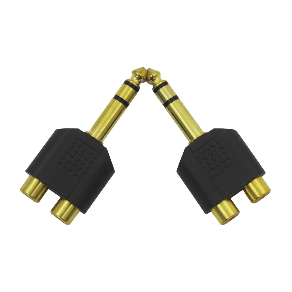 6.35mm Headphone Mic Audio Cable Converter Adapter 1 Male To 2 Female |